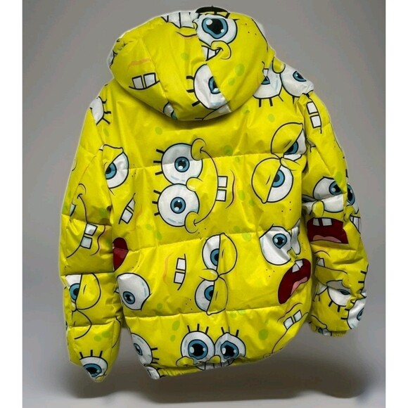 Members Only x Nickelodeon SpongeBob Puffer Jacket Full Zip Mens medium new D25 - Picture 3 of 6